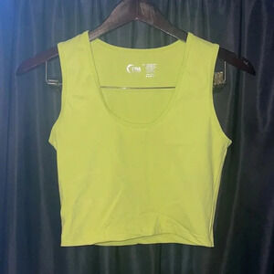 Neon Green Zyia Stronger Cropped Tank‎ S